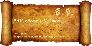 Bárdossy Vilmos névjegykártya